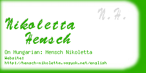 nikoletta hensch business card